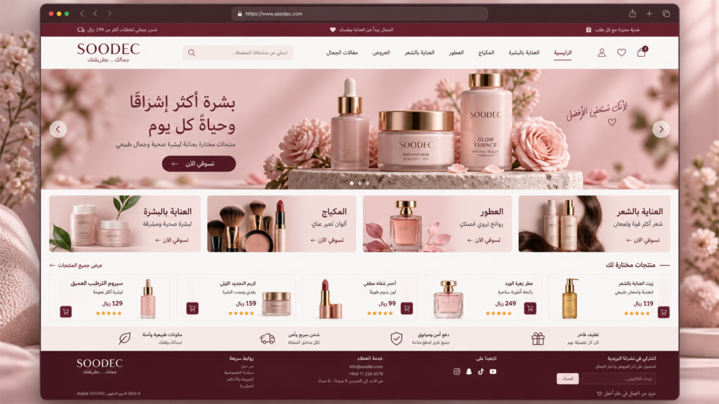 معاينة متجر سوديك للعناية والجمال